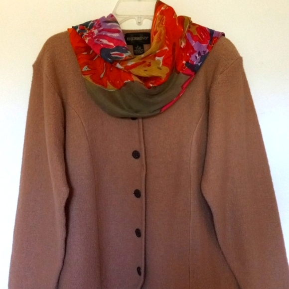 CAMEL TAN Jacket Top Wool Classic by REQUIREMENTS Hong Kong Size Large to  XL - Picture 4 of 11